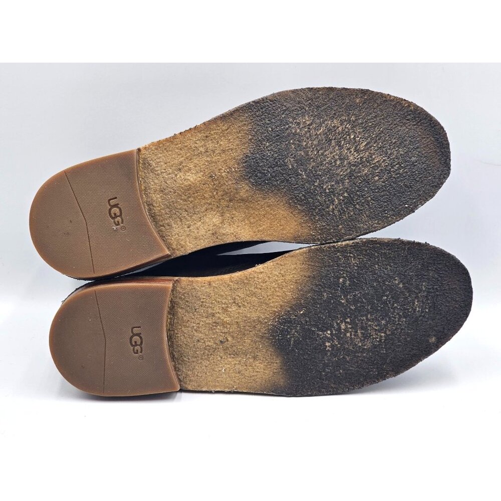 UGG Women's Dark Brown Leather Clementine Shearling Leather Ankle Boot Sz 7 2953 - Picture 4 of 16